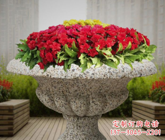 廊坊花岗岩花盆小区石雕 (3)