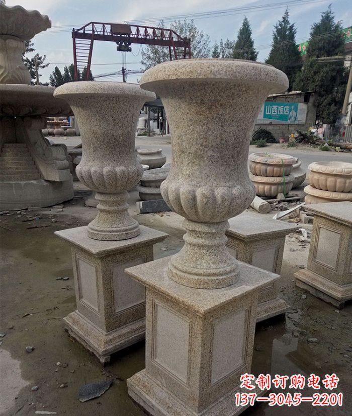 廊坊花岗岩欧式花钵小区石雕花盆