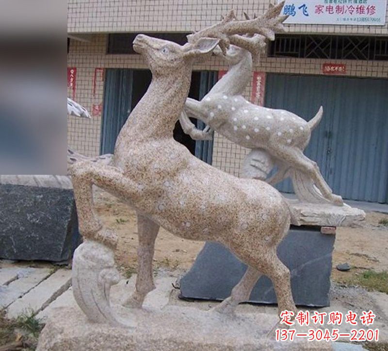 廊坊花岗岩梅花鹿雕塑