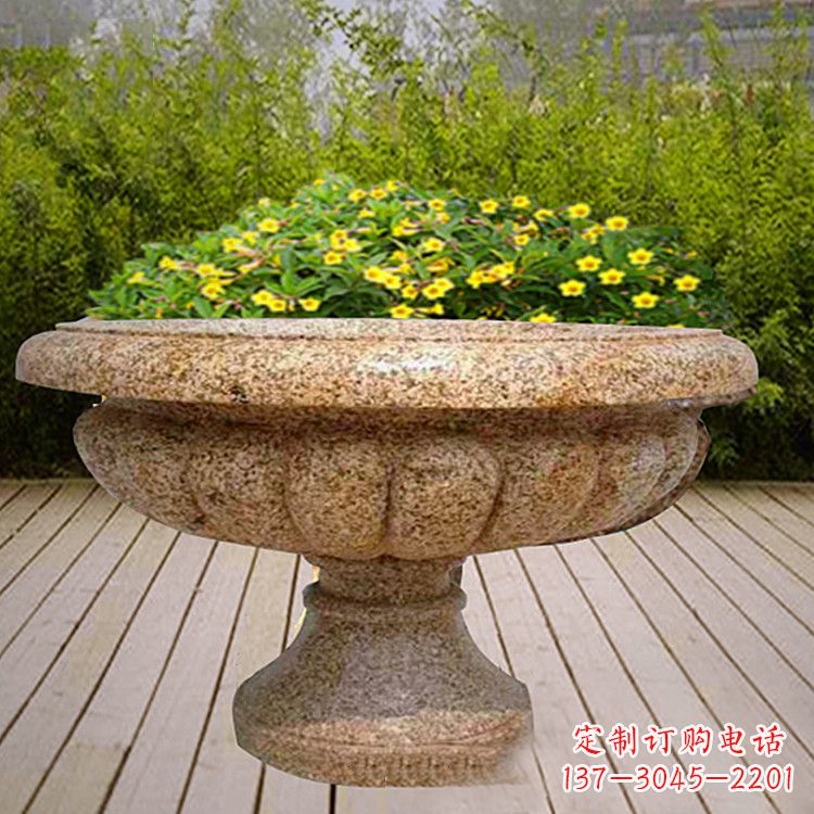 廊坊花岗岩欧式园林花盆雕塑