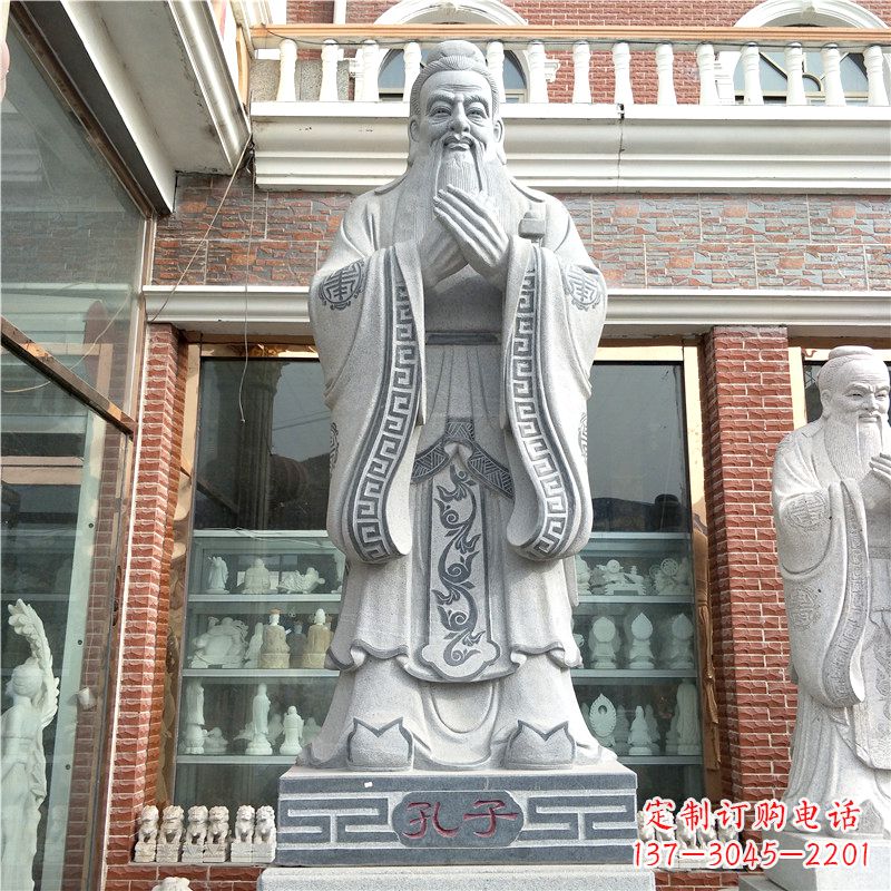 廊坊花岗岩石雕校园孔子雕像