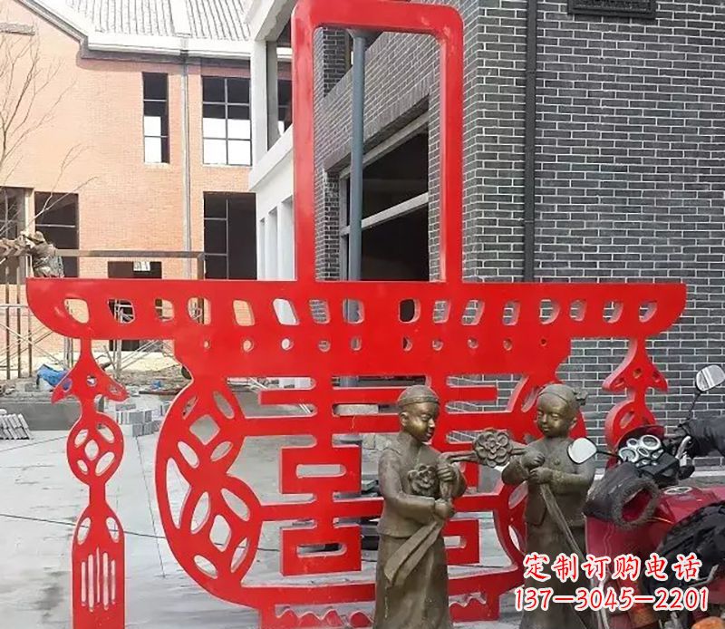廊坊花篮剪纸雕塑不锈钢