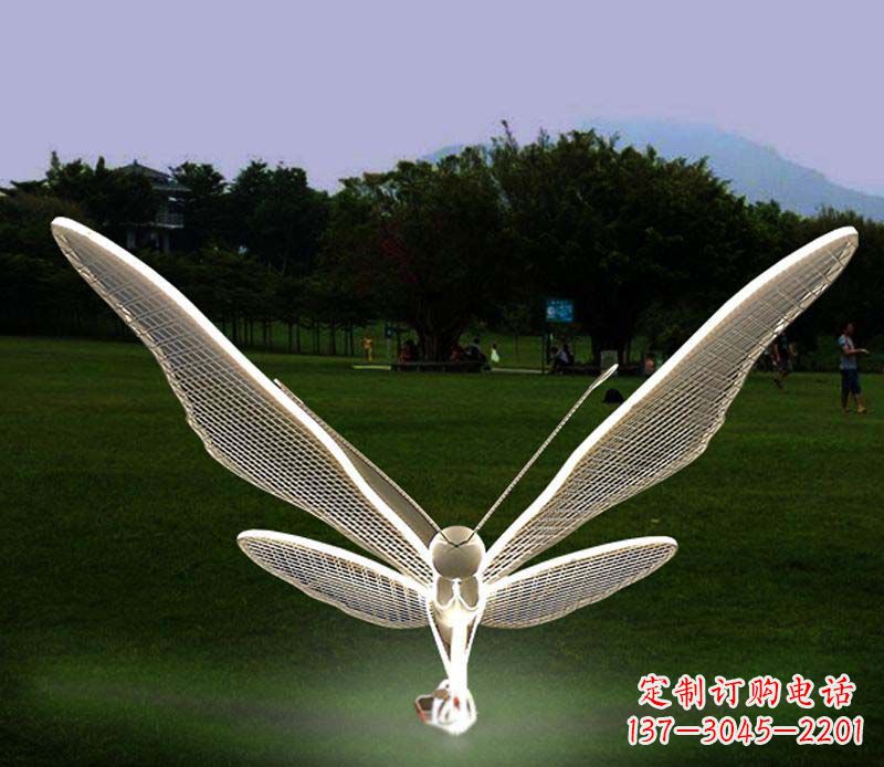 廊坊花园户外不锈钢照明蝴蝶雕塑