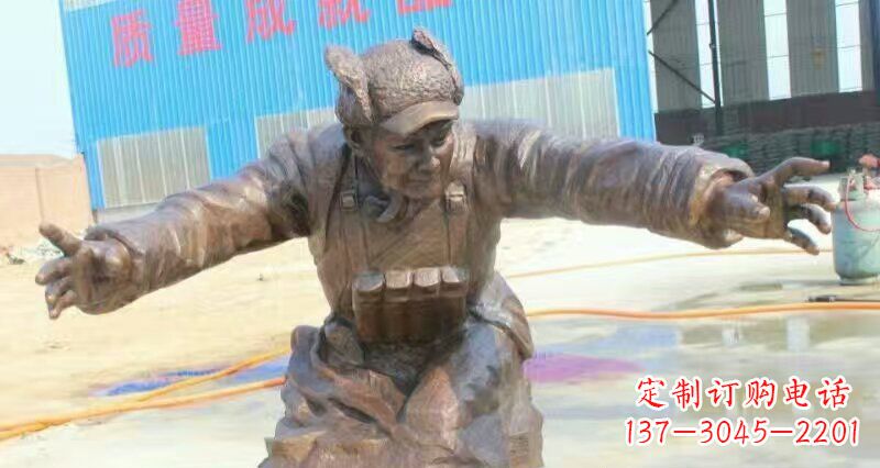 廊坊荣耀时刻,纪念经典——黄继光校园英雄人物铜雕