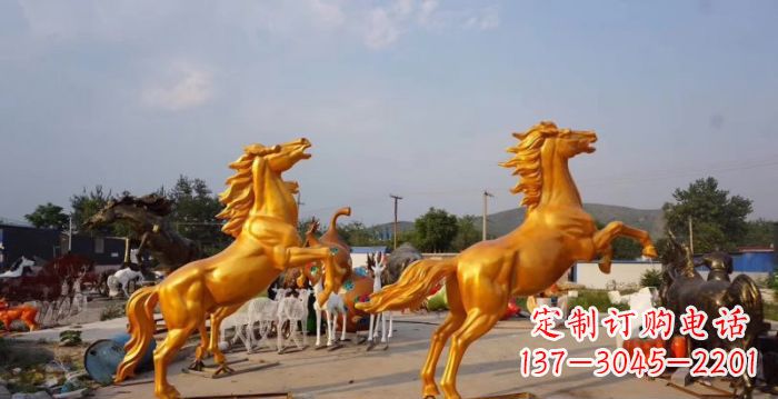 廊坊高品质黄铜色奔马铜雕