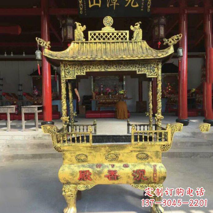 廊坊艺术之美,黄铜香炉雕塑