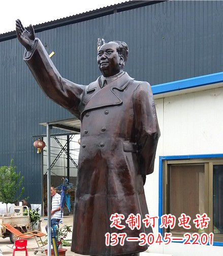 廊坊铸造精美的挥手毛主席铜雕像