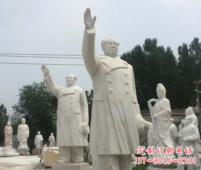 廊坊挥手的毛主席校园伟人石雕
