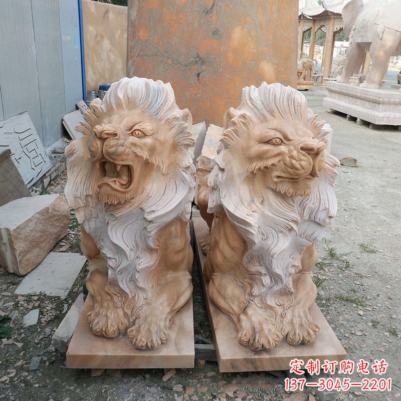 廊坊风格多样的狮子雕塑