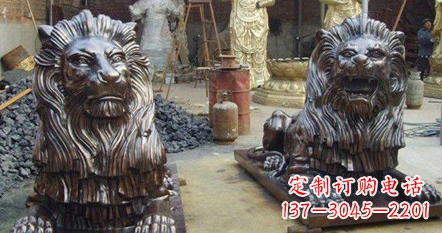 廊坊汇丰铜狮子雕塑,令人叹为观止