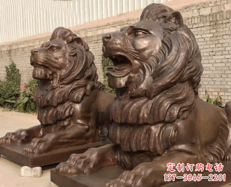 廊坊汇丰铜雕狮子,威武雄壮