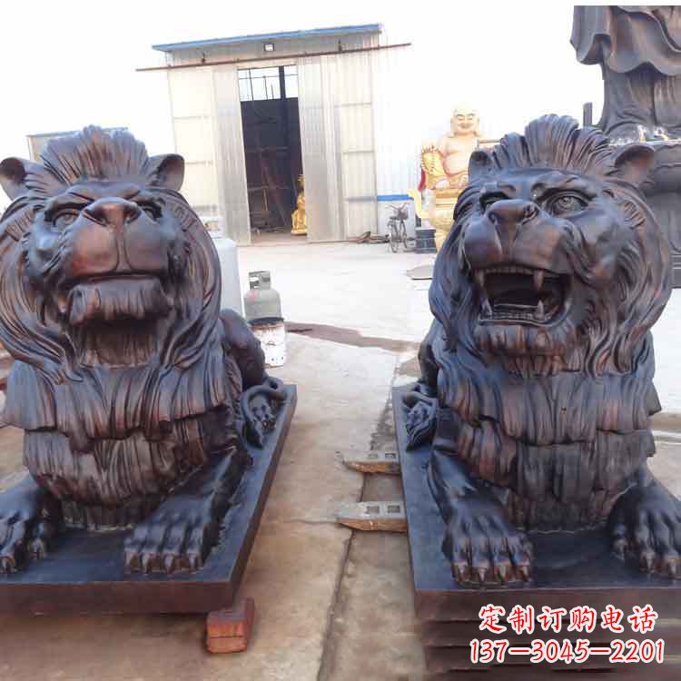 廊坊汇丰银行狮子雕塑,精美雕塑展示您的财富