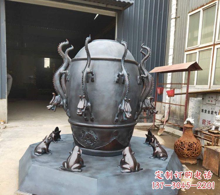 廊坊浑天仪玻璃钢仿铜校园景观雕塑摆件