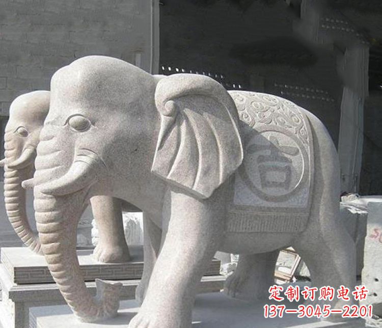 廊坊吉祥大理石大象石雕