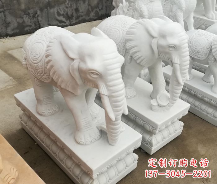 廊坊增添吉祥气息的玉质大象雕塑