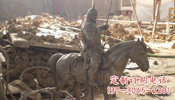 廊坊将军骑马古代铜雕