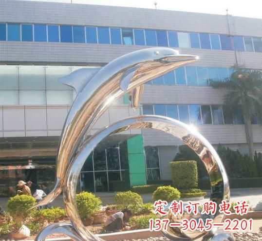 廊坊精致的不锈钢海豚雕塑