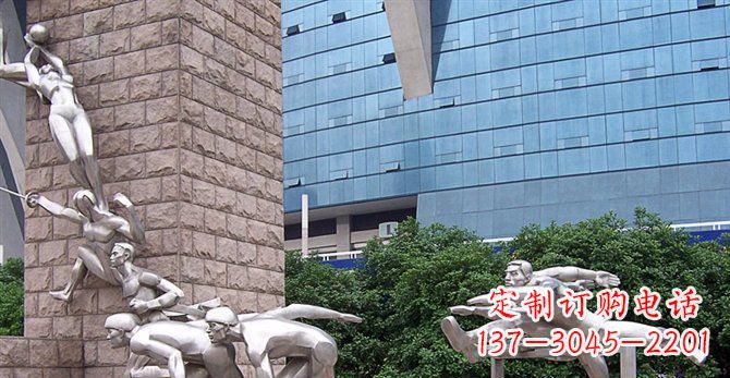 廊坊街边不锈钢运动员人物雕塑