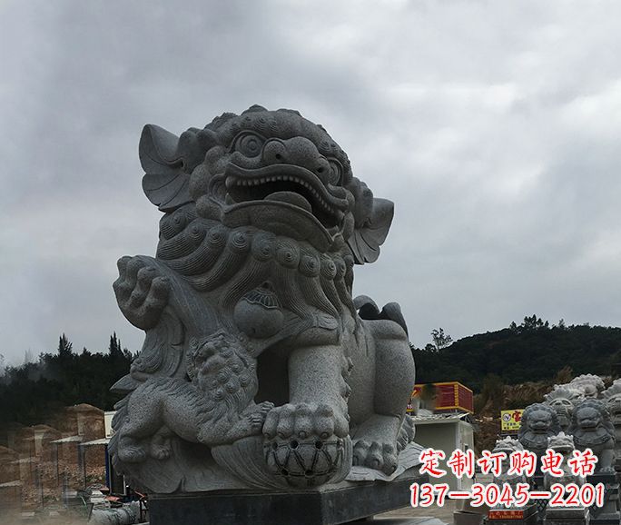 廊坊街边景观南方狮子石雕