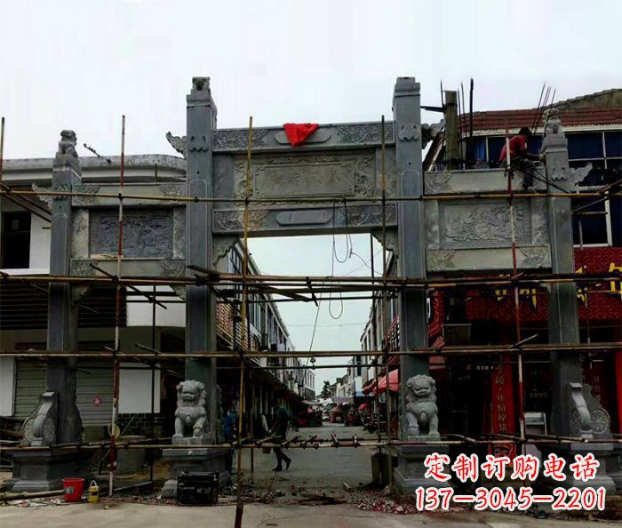廊坊街道三门石雕牌楼 (2)
