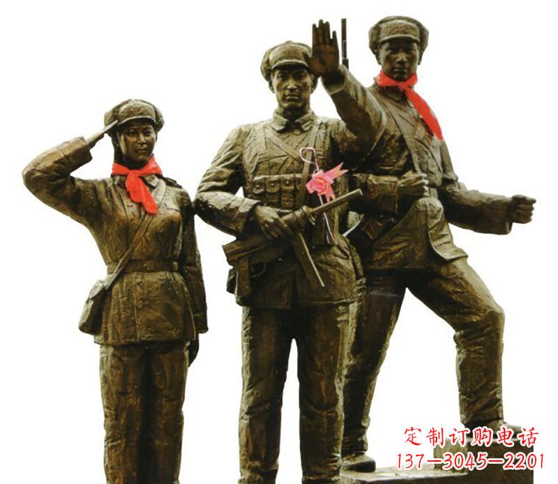 廊坊解放军战士人物铜雕