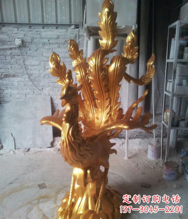 廊坊金凤凰玻璃钢仿铜动物雕塑