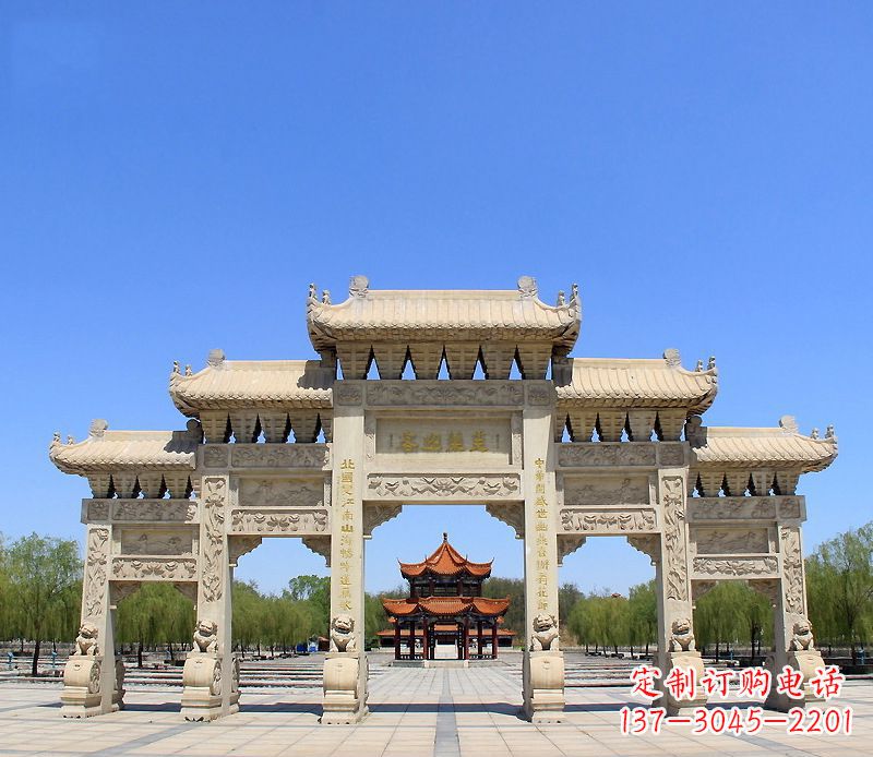 廊坊中领雕塑:专业定制大型建筑牌坊雕塑