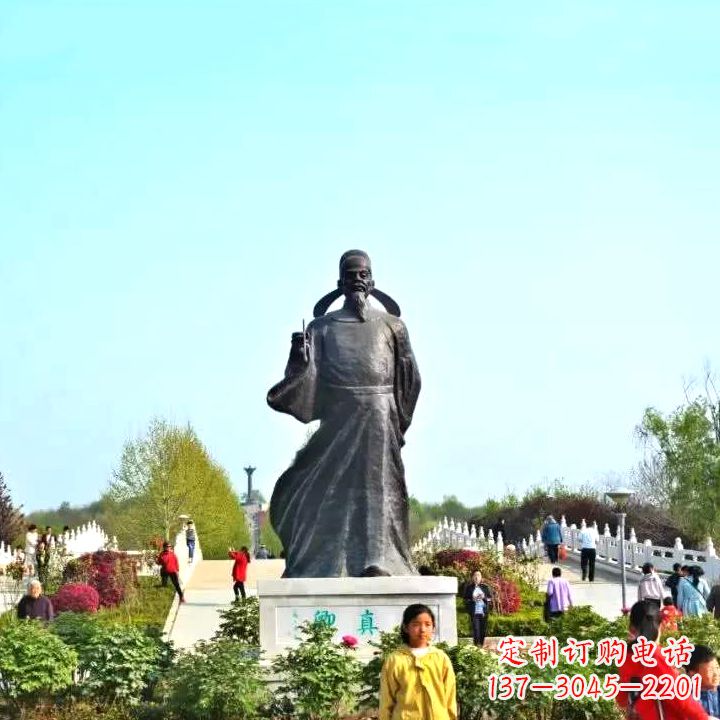 廊坊精美颜真卿铜雕塑像