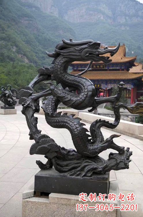 廊坊精美纯铜青龙雕塑,增添景区广场气派
