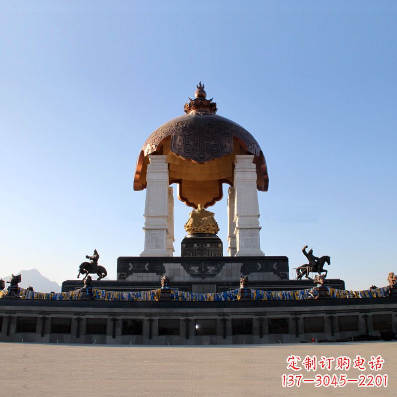 廊坊景区广场大型历史名人成吉思汗景观雕像