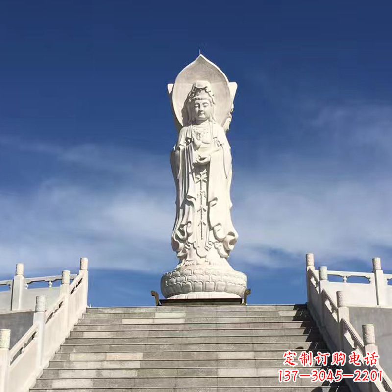 廊坊专业定制三面观音石雕景观雕塑