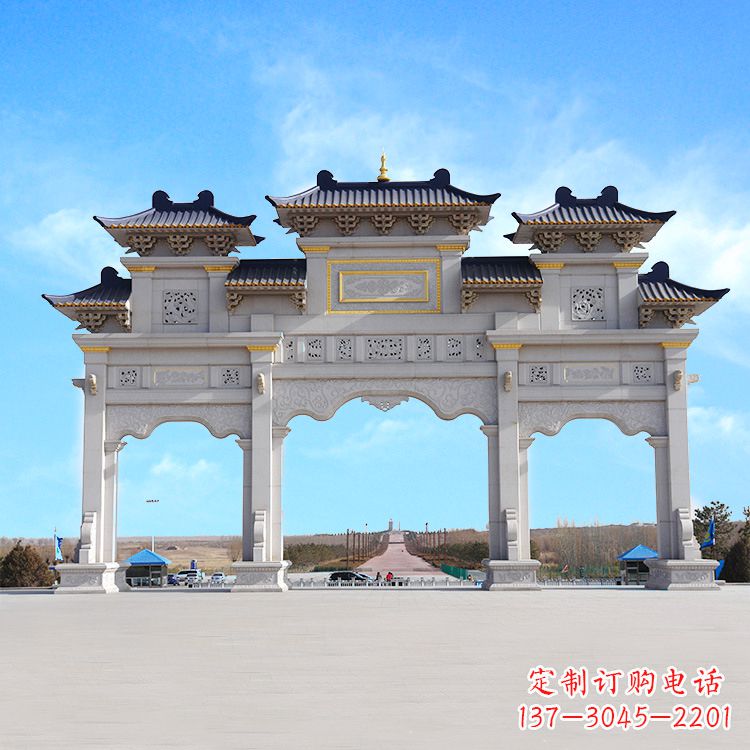 廊坊景区景点大门石牌坊