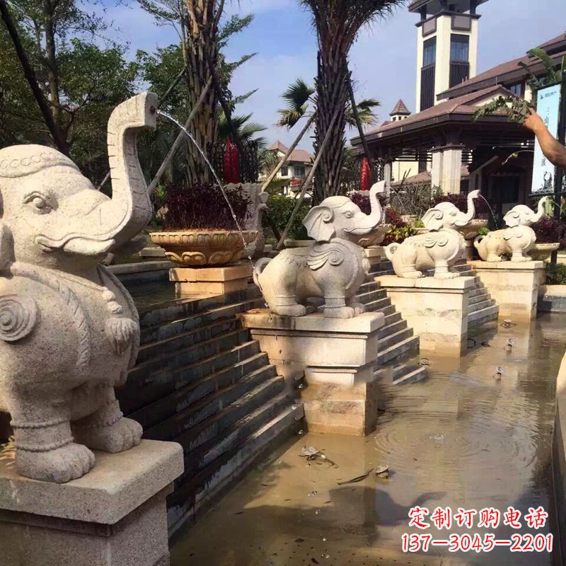 廊坊雕刻精美的大象雕塑