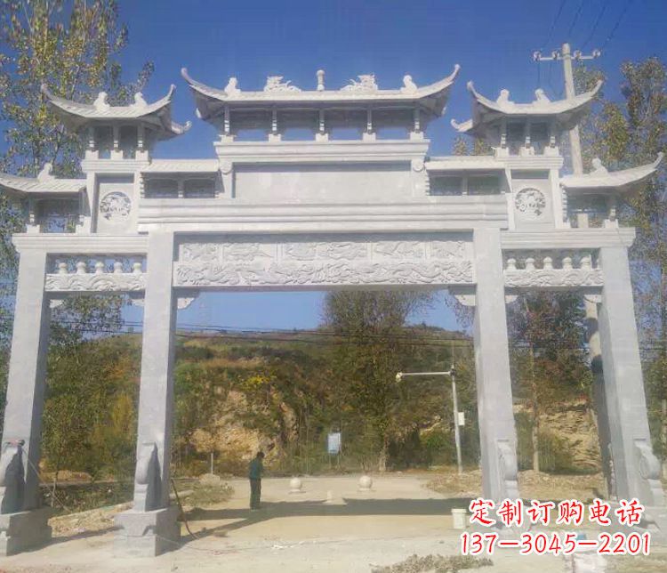 廊坊中领雕塑:精雕制作仿古石牌坊石雕