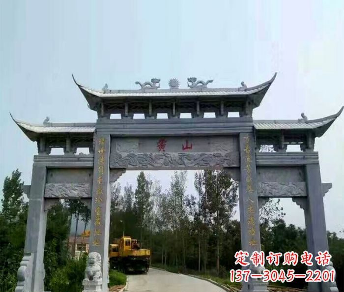廊坊景区三门石雕牌楼 (5)