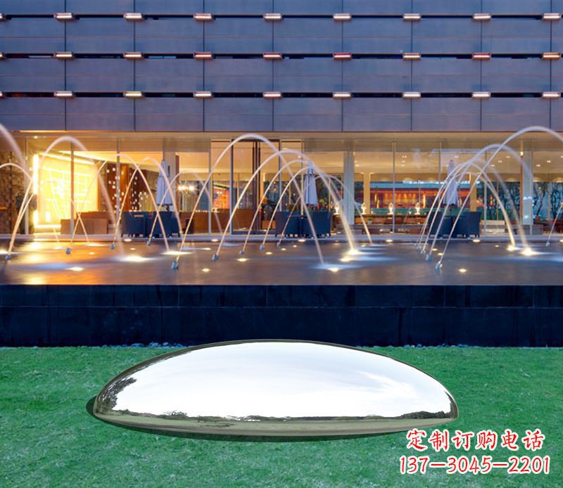廊坊镜面不锈钢鹅卵石雕塑