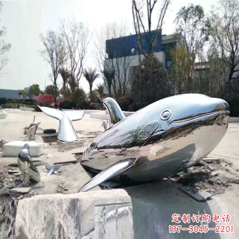 廊坊奇特美观的镜面不锈钢鲸鱼雕塑