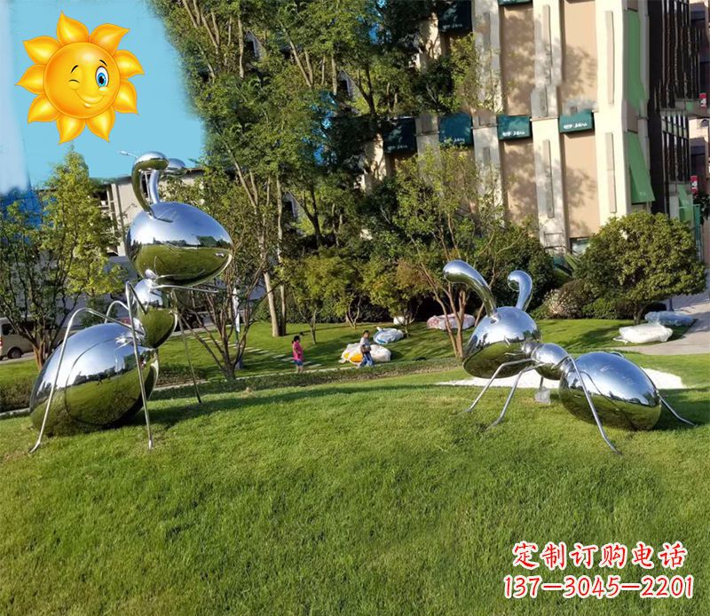 廊坊优质镜面不锈钢蚂蚁雕塑