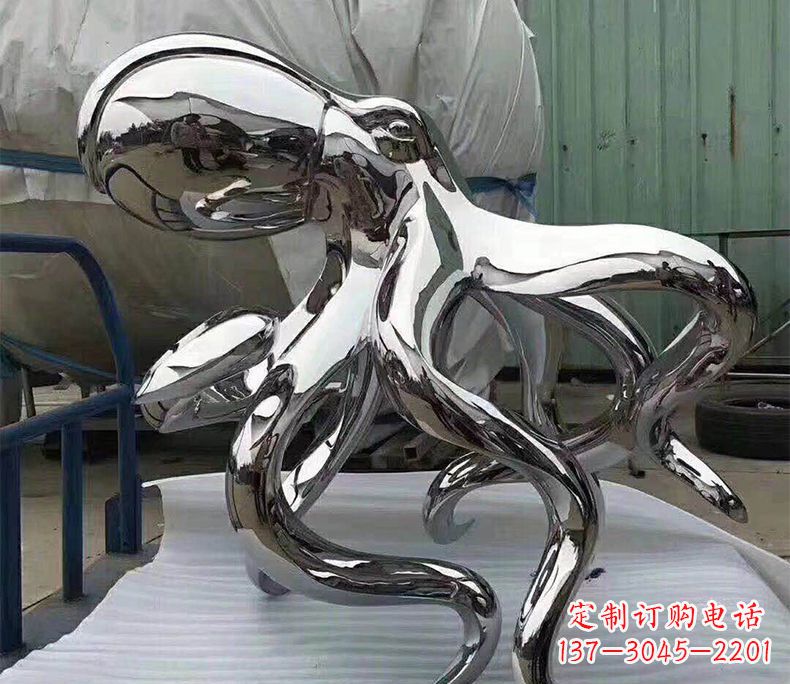 廊坊镜面不锈钢章鱼雕塑