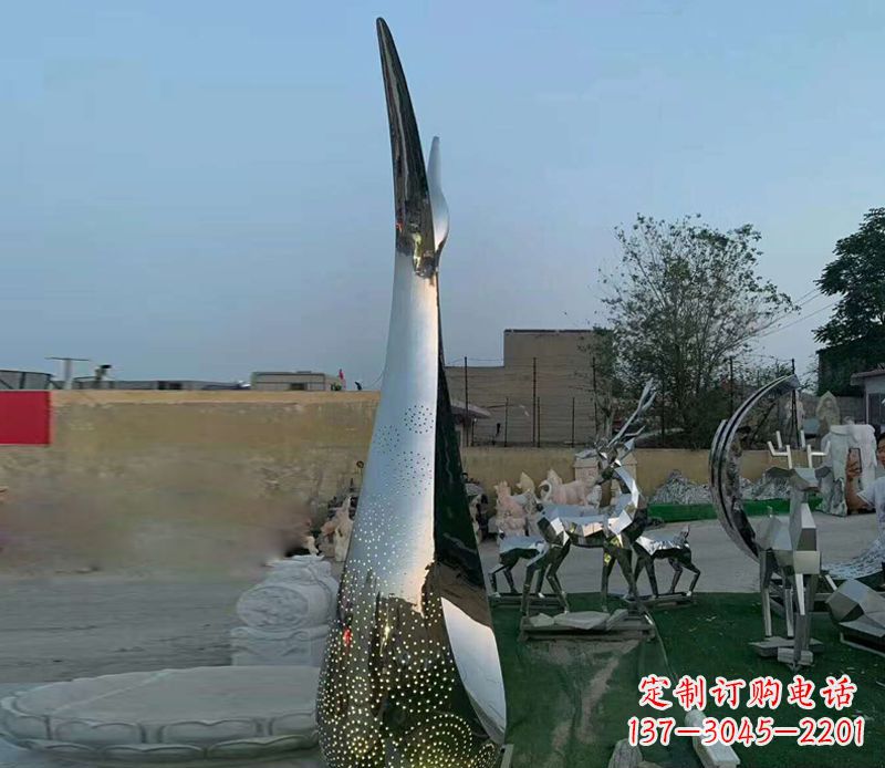 廊坊高雅优雅,中领雕塑定制不锈钢抽象天鹅雕塑