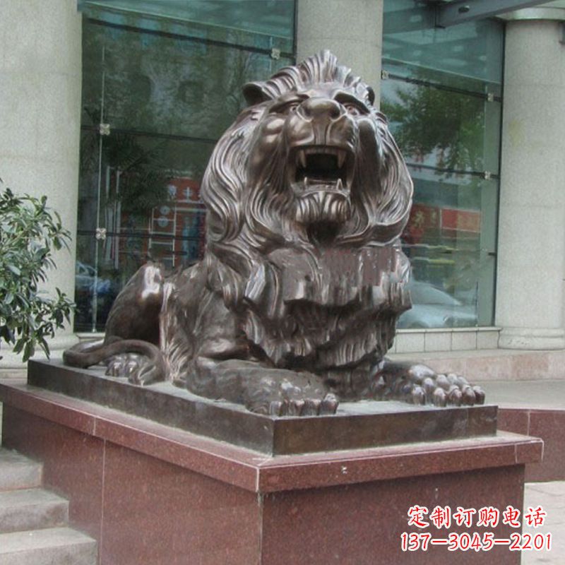 廊坊酒店门口看门港币狮子铜雕塑