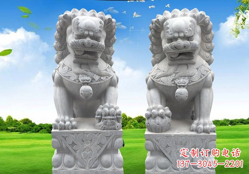 廊坊风采傲人的狮子石雕