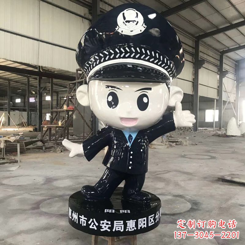 廊坊可爱的警察卡通雕塑
