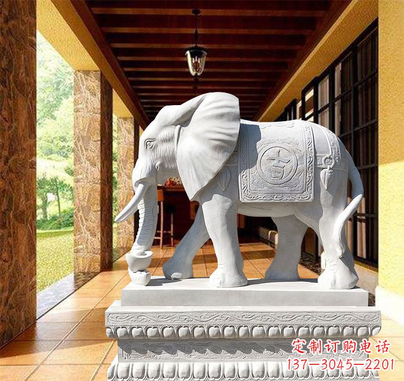 廊坊刻绘大象石雕
