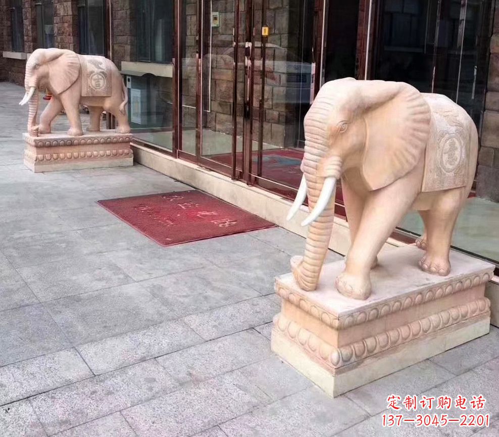 廊坊刻绘石雕大象