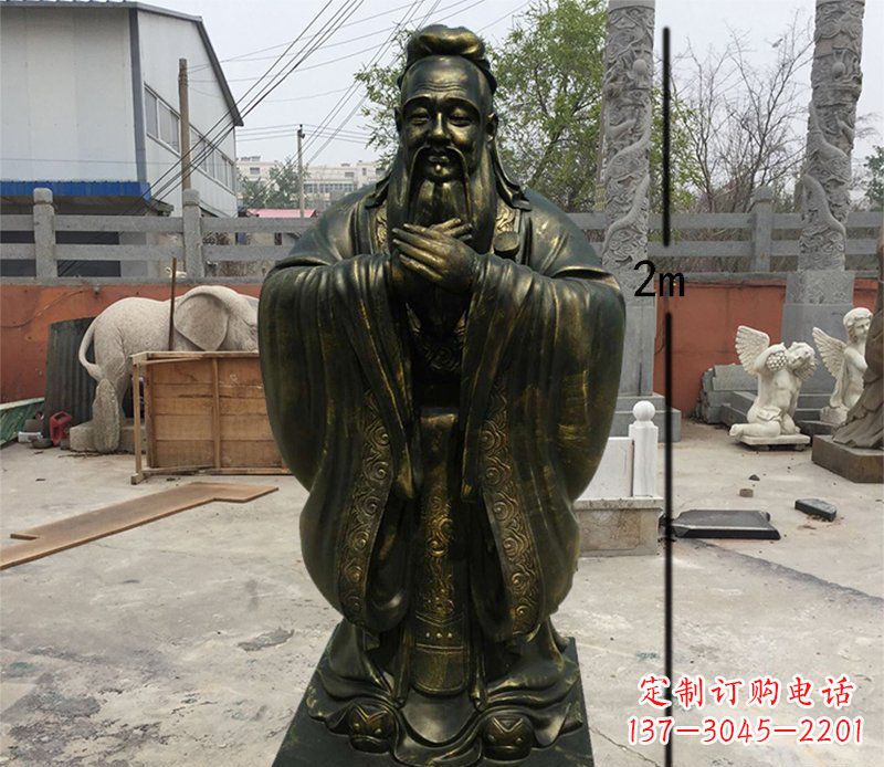 廊坊荣誉传承,孔子铜雕精美艺术品