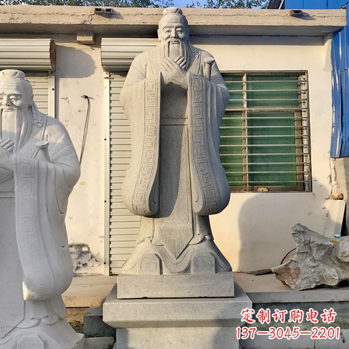 廊坊用砂岩浮雕铸造大师级精美孔子雕塑