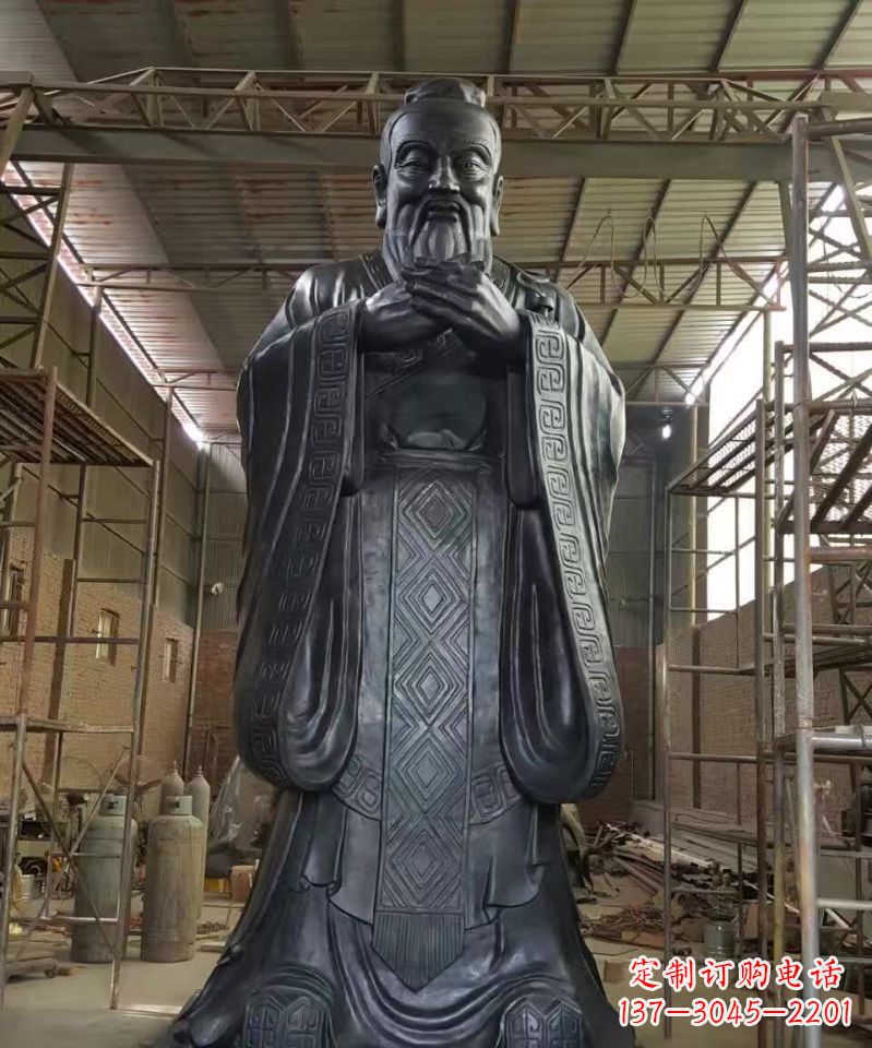 廊坊孔子铜雕塑 (2)