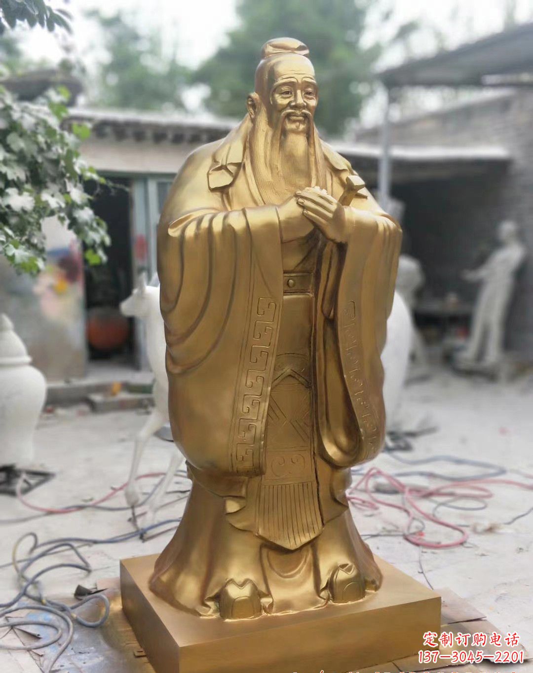 廊坊高雅典雅的孔子铜雕像