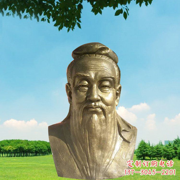 廊坊孔子头像铜雕,欣赏中国文化传统精髓